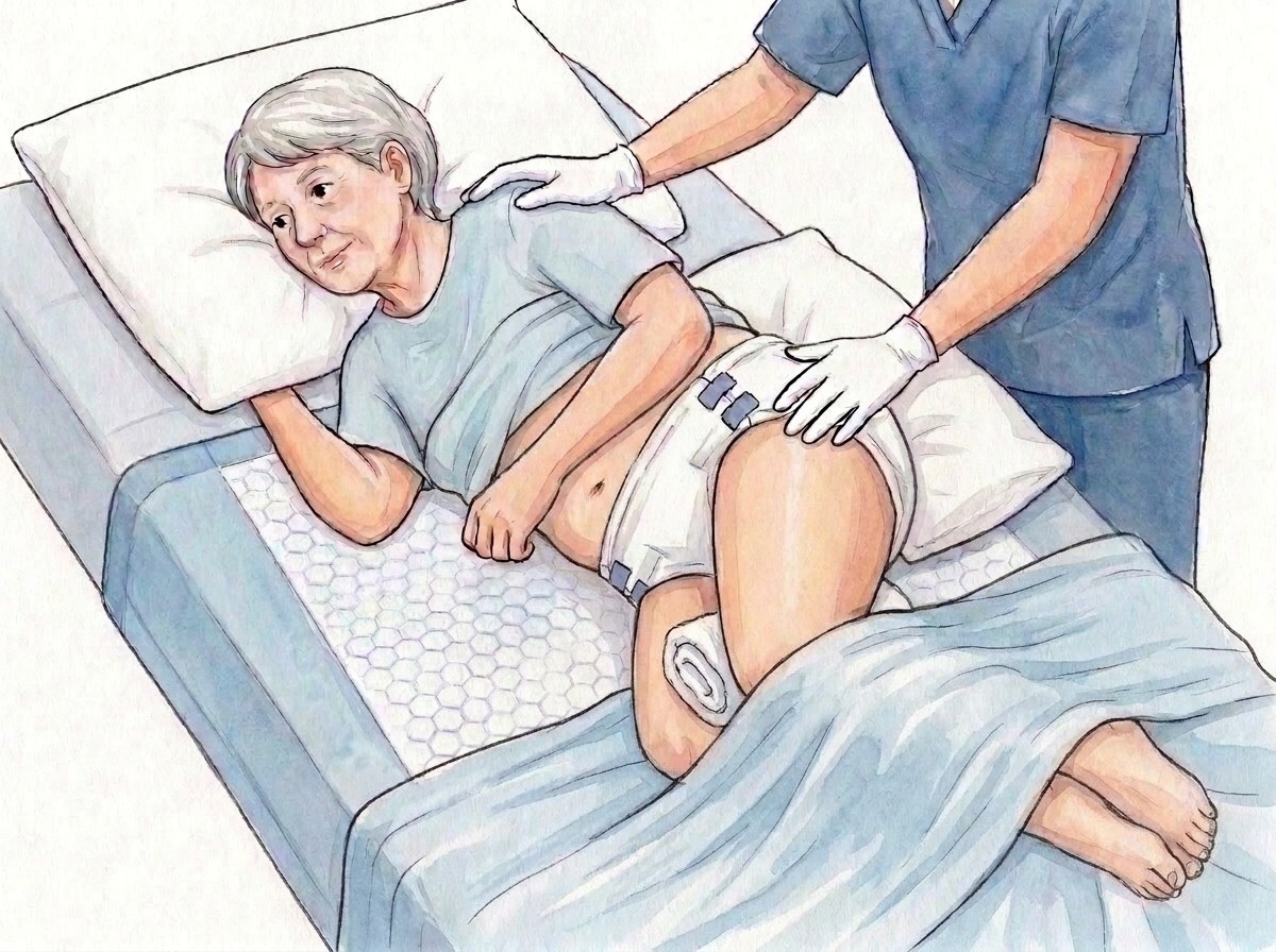 3. Rolled towel between the knees, pillow behind the back