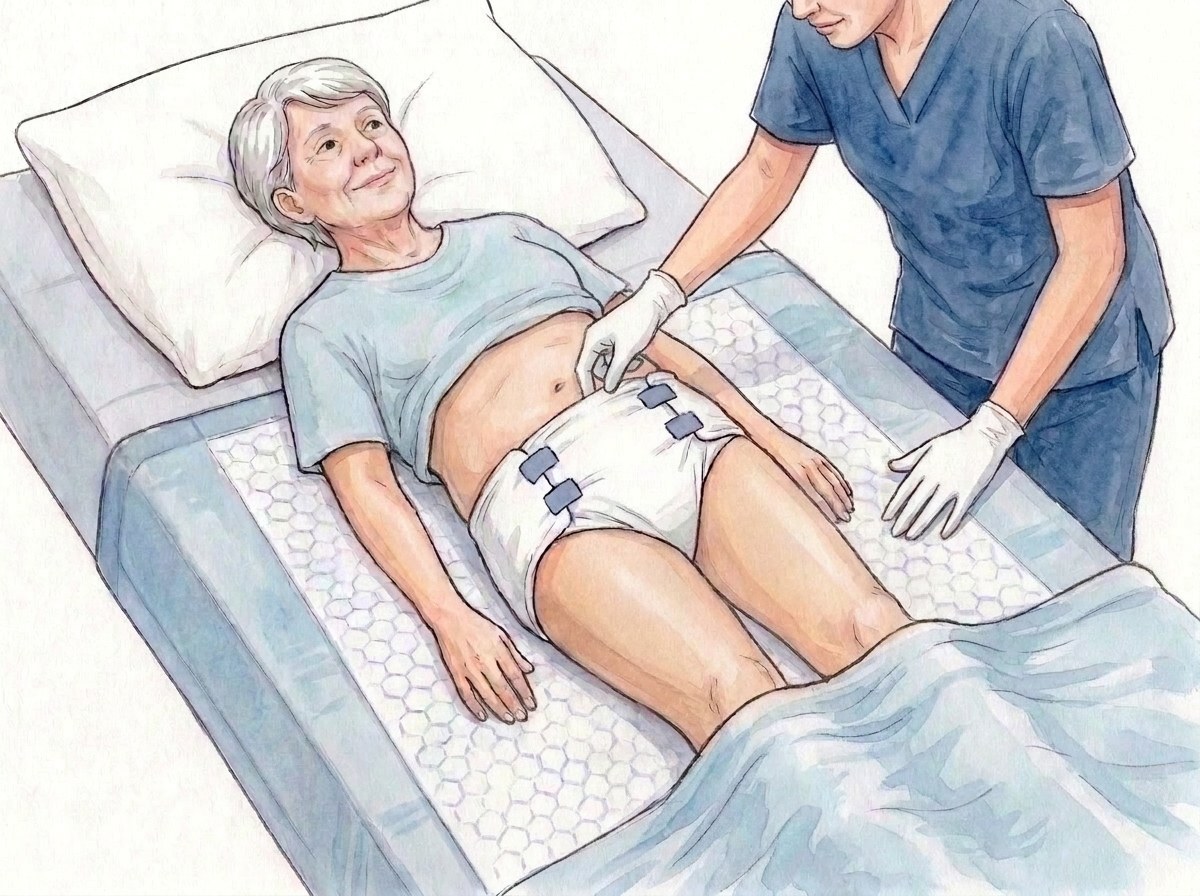 11. Centre, adjust, two fingers at the waist, look at the skin